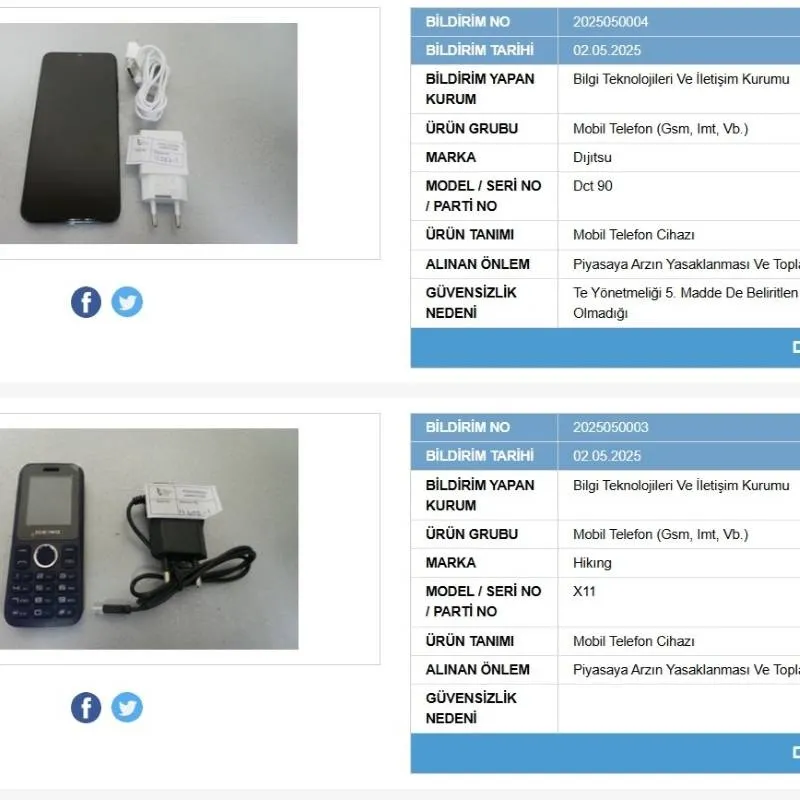 Ticaret Bakanlığı Açıkladı: 4 Cep Telefonu Modeli Piyasadan Toplatılıyor!